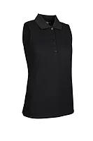 g.JENNA SALE Sleeveless Performance Pique Golf Shirt Sale - Black