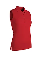 g.JENNA SALE Sleeveless Performance Pique Golf Shirt Sale - Garnet