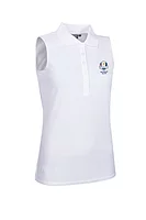 g.RYDER CUP JENNA Ryder Cup Sleeveless Performance Pique Golf Shirt - White