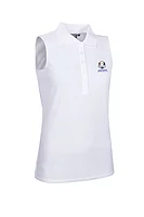 g.RYDER CUP JENNA Ryder Cup Sleeveless Performance Pique Golf Shirt - White