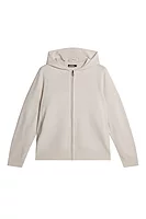 JL.1891 CAMERON J.Lindeberg x Glenmuir Full Zip Hooded Knitted Top - Moonbeam