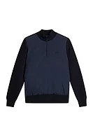 JL.1891 ROB SALE J.Lindeberg x Glenmuir Quarter Zip Hybrid Sweater Sale - Navy