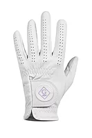 g.JUDE Cabretta Leather Golf Glove - White/Thistle