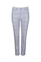 g.KALEY Lightweight Stretch Performance Golf Trousers - Light Grey/White