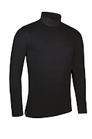 g.KELSO Long Sleeve Cotton Roll Neck Golf Shirt - Black