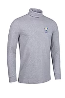 g.RYDER CUP KELSO Ryder Cup Long Sleeve Cotton Roll Neck Golf Shirt - Light Grey Marl
