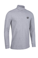 g.THE OPEN KELSO The Open Long Sleeve Cotton Roll Neck Golf Shirt - Light Grey Marl