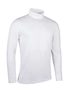 g.KELSO Long Sleeve Cotton Roll Neck Golf Shirt - White