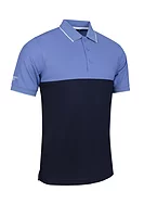 g.KINTYRE Colour Block Performance Pique Golf Shirt - Navy/Light Blue/White