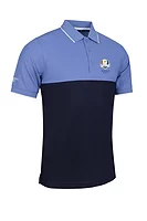 g.RYDER CUP KINTYRE Ryder Cup Colour Block Performance Pique Golf Shirt - Navy/Light Blue/White