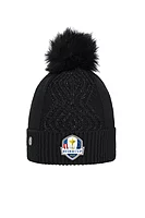 g.RYDER CUP KIRUNA Ryder Cup Faux Fur Cable Lurex Golf Bobble Hat - Black
