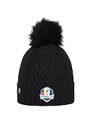 g.RYDER CUP KIRUNA Ryder Cup Faux Fur Cable Lurex Golf Bobble Hat - Black