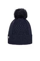 g.KIRUNA Faux Fur Cable Lurex Golf Bobble Hat - Navy