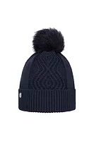 g.KIRUNA Faux Fur Cable Lurex Golf Bobble Hat - Navy