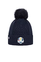 g.RYDER CUP KIRUNA Ryder Cup Faux Fur Cable Lurex Golf Bobble Hat - Navy