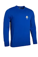 g.RYDER CUP KNOX Ryder Cup Crew Neck Lightweight Merino Golf Sweater - Ascot Blue
