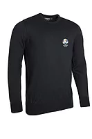 g.RYDER CUP KNOX Ryder Cup Crew Neck Lightweight Merino Golf Sweater - Black