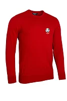 g.RYDER CUP KNOX Ryder Cup Crew Neck Lightweight Merino Golf Sweater - Garnet