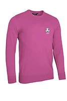 g.RYDER CUP KNOX Ryder Cup Crew Neck Lightweight Merino Golf Sweater - Hot Pink