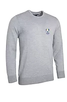 g.RYDER CUP KNOX Ryder Cup Crew Neck Lightweight Merino Golf Sweater - Light Grey Marl