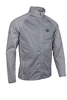 g.THE OPEN KYLE The Open Zip Front Stretch Showerproof Lightweight Golf Jacket - Light Grey Herringbone
