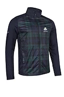 g.RYDER CUP KYLE Ryder Cup Zip Front Stretch Showerproof Lightweight Golf Jacket - Navy/Tartan