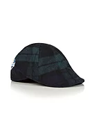 g.RYDER CUP LEITH Ryder Cup Mens and Ladies Tweed Duckbill Golf Flat Cap - Tartan/Navy