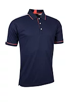 g.LENZIE SALE Contrast Panel Performance Pique Golf Shirt Sale - Navy/White