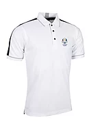 g.RYDER CUP LENZIE Ryder Cup Contrast Panel Performance Pique Golf Shirt - White/Navy
