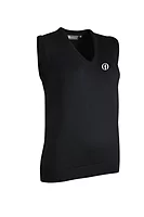 g.THE OPEN LEONA The Open V Neck Merino Lightweight Golf Slipover - Black