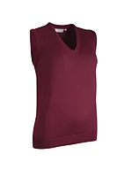 g.LEONA SALE V Neck Merino Lightweight Golf Slipover Sale - Bordeaux