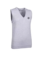 g.THE OPEN LEONA The Open V Neck Merino Lightweight Golf Slipover - Light Grey Marl