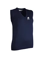 g.RYDER CUP LEONA Ryder Cup V Neck Merino Lightweight Golf Slipover - Navy