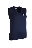 g.THE OPEN LEONA The Open V Neck Merino Lightweight Golf Slipover - Navy