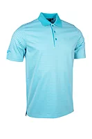 g.LETHAM Wide Stripe Mercerised Cotton Golf Shirt - Aqua/White