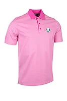 g.RYDER CUP LETHAM Ryder Cup Wide Stripe Mercerised Cotton Golf Shirt - Hot Pink/White