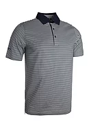 g.LETHAM SALE Wide Stripe Mercerised Cotton Golf Shirt Sale - Navy/White