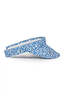 g.LEXI Soft Peak Performance Golf Visor - Light Blue Flowers