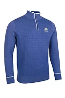 g.RYDER CUP LIBERTON Ryder Cup Quarter Zip Geometric Cotton Lightweight Golf Sweater - Tahiti/White