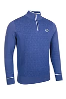 g.THE OPEN LIBERTON The Open Quarter Zip Geometric Cotton Lightweight Golf Sweater - Tahiti/White
