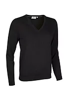 g.DARCY V Neck Cotton Lightweight Golf Sweater - Black
