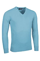g.LOMOND V Neck Lambswool Midweight Golf Sweater - Aqua