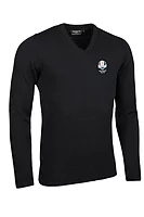 g.RYDER CUP LOMOND Ryder Cup V Neck Lambswool Midweight Golf Sweater - Black