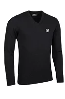 g.THE OPEN LOMOND The Open V Neck Lambswool Midweight Golf Sweater - Black