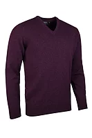 g.LOMOND V Neck Lambswool Midweight Golf Sweater - Blackgrape