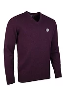 g.THE OPEN LOMOND The Open V Neck Lambswool Midweight Golf Sweater - Blackgrape