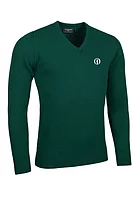g.THE OPEN LOMOND The Open V Neck Lambswool Midweight Golf Sweater - Bottle