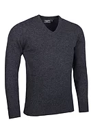 g.LOMOND V Neck Lambswool Midweight Golf Sweater - Charcoal Marl