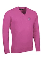 g.THE OPEN LOMOND The Open V Neck Lambswool Midweight Golf Sweater - Hot Pink