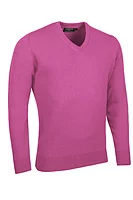 g.LOMOND SALE V Neck Lambswool Midweight Golf Sweater Sale - Hot Pink
